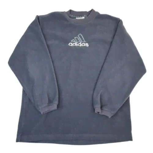 Vintage 90s y2k Adidas Equipment Fleece Crewneck Sweatshirt Black Size Large-0