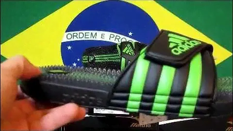 Sandalia Adidas Santiossage Black1intensgrnblack1 Chinelo